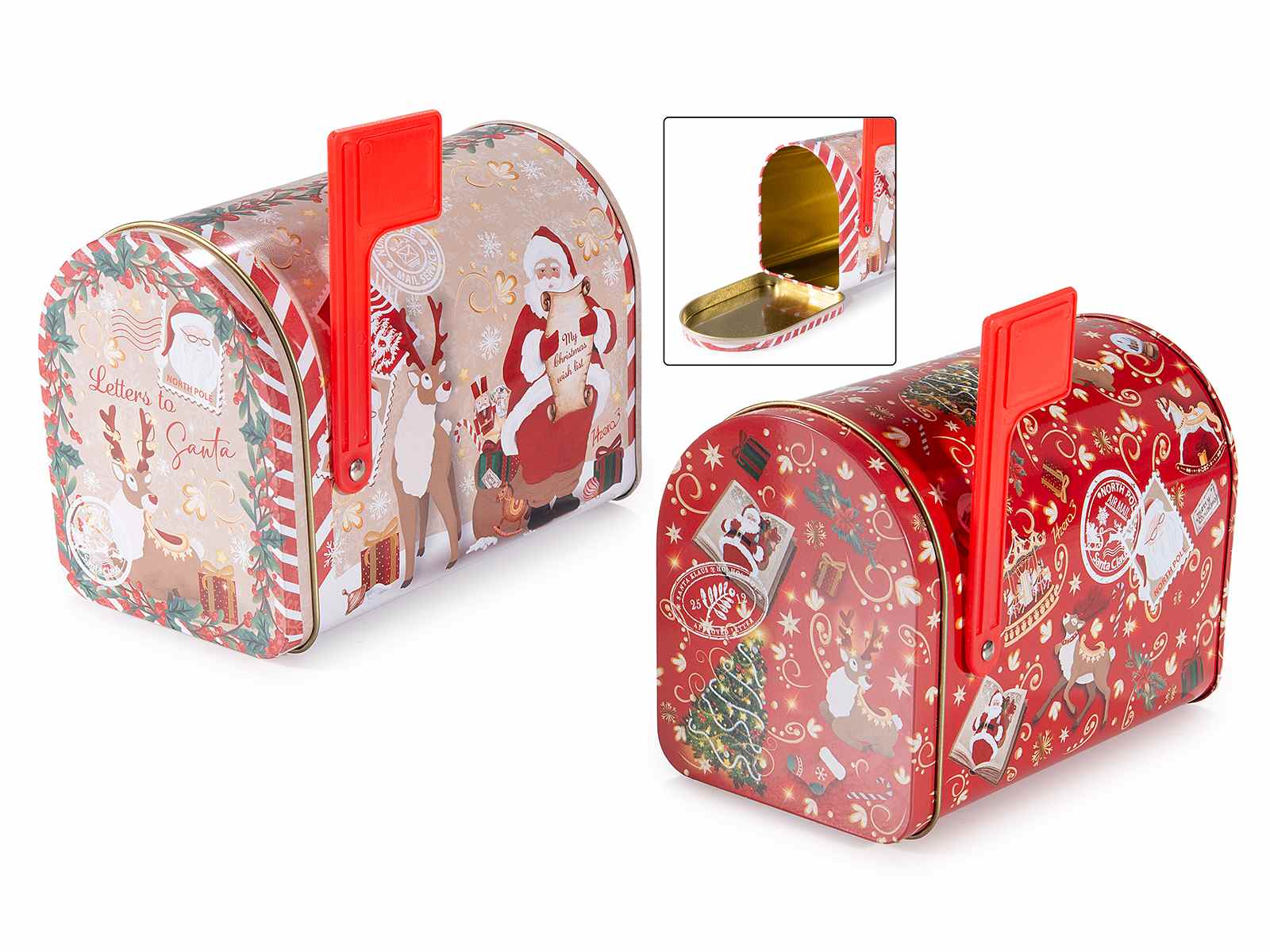 Wholesale-food-metal-letter-box_533126 Lata Correio de Natal com Biscoitos - Image 1